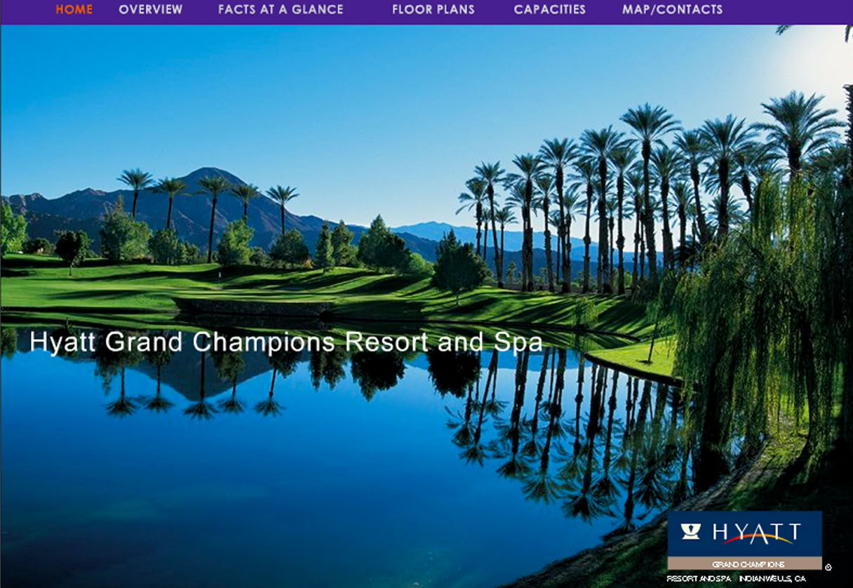 Interactive Meeting Planner eBrochure interface designed for The Westin O’Hare in Rosemont, Illinois, featuring interactive floor plans with capacity details, branded hotel photography, and structured meeting space presentation.